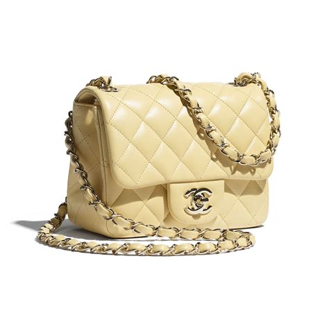 chanel mini flap bag yellow